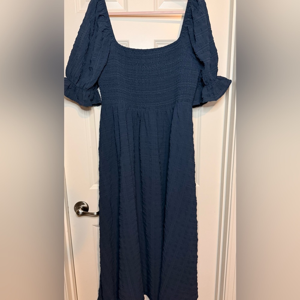 Altar'd State Deep Blue Textured Maxi Dress XXL